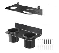 DAZZLEEX Support mural pour entonnoir à huile avec 2 gobelets pour entonnoirs de 12,7 à 40,6 cm, gain de place, noir
