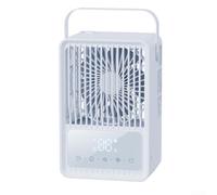 DAZZLEEX Ventilateur brumisateur portable silencieux avec refroidissement, réservoir rechargeable de 600 ml, support de glace, minuterie de 8 heures, écran tactile, rechargeable USB-C, lumière LED