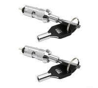 DAZZLEEX Verrou n acier inoxydable de 12 mm avec 2 clés et écrou pour distributeur automatique, verrouillage de sécurité électrique, finition argentée, design compact 4 x 2 x 2 cm (1)