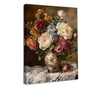 Dazzlewall Encadré Décor D’Art Mural Floral Classique, Maximalisme Vintage Fleurs en Vase Peinture Esthétique Rétro Impression D’Arts D’Art pour Chambre À Coucher Salon Décor, 12x16 pouce