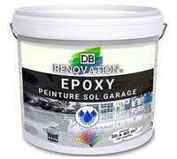 DB Rénovation Peinture Résine Epoxy sol béton Garage, parking - Blanc pur 4,5KG Prêt à l'emploi - Trafic intense - Etanche