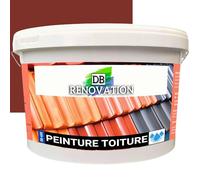 DB Rénovation Peinture Toit Rénovation tuile - Haute imperméabilité toiture 12KG (jusqu'à 120m²) Hydrofuge, Forte protection UV - Rouge oxyde