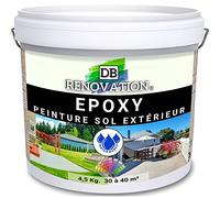 DB Rénovation Résine Epoxy Peinture sol Terrasse, balcon - Haute résistance Extérieur, Prêt à l'emploi - Gris taupe 4,5KG