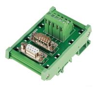 Db9-mg6 Module d'interface de bornier à montage sur rail DIN avec carte intégrée pour une gestion sécurisée des fils dans les panneaux électriques Vert