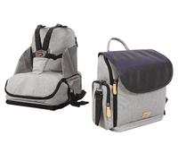dBb Remond Rehausseur Chaise Bébé Nomade Pliable Avec Sac Transport - Chaise Portable Universelle - Repas Enfant 6 Mois À 3 Ans - Harnais 5 Points Sécurisés - Rangements Astucieux - Coloris Gris