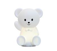 dBb Remond Veilleuse Bébé Ourson Lampe LED Tactile en Silicone 4 Niveaux de Luminosité Bluetooth (Musique/Comptines) Arrêt Automatique Recharge USB Lampe de Chevet pour Chambre Enfant Cadeau Naissance