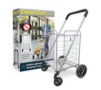 dbest products Cruiser Cart Deluxe 2 Panier à Linge Pliable à roulettes Compact Léger Pliable Argenté