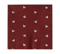 DBKD Serviette en papier Heart 33x33 cm. 20 pièces Dark red