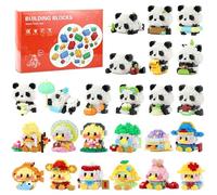 DBPBToU Calendrier De L'Avent En Briques Miniatures 2026 (Panda) | Calendrier Enfant, 24 Surprises Calendrier De L'Avent Toy Kinder Avec Cadeaux