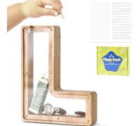 DBPBToU Tirelire en Bois en Forme de Lettre, Tirelire Cochon Personnalisée pour Enfants, Tirelire Billet Transparente Créative pour Cadeaux de Festivals/Décoration Intérieure/Souvenir (L)