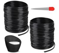 DBREAKS 130m Rotin Tissé Plastique Plat Rotin PE Réparation (Noir) | Pour meubles d'extérieur, chaises et paniers de table, tressage et rénovation, outil de tissage