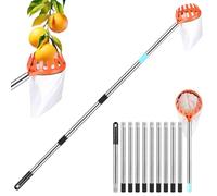 DBREAKS 4,2 M Cueille Fruit Telescopique, Fruit Outil Cueillette avec Sac en Coton, Cueille Fruit Telescopique pour la RéColte des Pommes, Cerises, Poires, PêChes