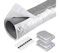 DBREAKS Housse de Protection pour Climatiseur Portable pour Tuyau 2Pcs, 150X58,5CM, Gaine Isolante Climatisation, avec 8 Sangles à Boucle Réglables