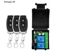 DC 12V 24V AC 220V RF433 relais de commutateur de télécommande 2 canaux Module récepteur multifonction rideau de Garage contrôle de la lumière du moteur 1 Receiver 1RC