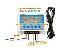 DC 24V Contrôleur température numérique AC 220V 12V/24V 6600W, Thermostat 30a, interrupteur commande, sonde avec capteur thermostatique étanche Nipseyteko