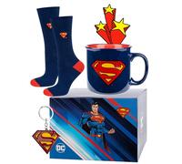 DC Comics Superman Cadeau - Chaussettes Homme & Tasse & Porte-clés 40-45