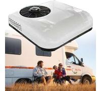 DC RV Climatiseur 2 en 1 RV Climatiseur Toit avec Refroidissement et Chauffage,Climatiseur Stationnement électrique Camping-Car Système Climatisation pour Voiture RV Camion Camper,White-24V