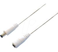 DC V 2105 - Rallonge c.c., 2,1 mm, 2 x 0,50 mm², blanche