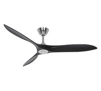 DC Ventilateur plafond Télécommande Basse Conso Eco Airscrew Chrome Noir 152 cm