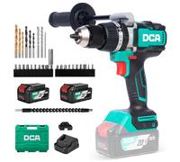 DCA Perceuse-Visseuse à Percussion Brushless 20V, 120 Nm, 2 * 4.0Ah | Mandrin métal 13 mm, embrayage 24+1+1, 32 000 cps/min et 2 batteries 4,0 Ah pour percer et visser brique, métal et bois