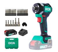 DCA Visseuse à Chocs Sans Fil 206 Nm pour Serrer et Desserrer Les Vis | 3 Vitesses et Couples, Moteur sans Balais, Hexagone 1/4", Mode Autoperçant, 1×2,0 Ah, Bricolage & Ameublement, ADPL206ADM