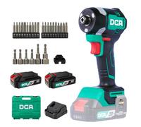 DCA Visseuse à Chocs Sans Fil 206 Nm pour Serrer et Desserrer Les Vis | 3 Vitesses et Couples, Moteur sans Balais, Hexagone 1/4", Mode Autoperçant, 1×2,0 Ah, Bricolage & Ameublement, ADPL206AM