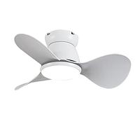 Dceinz 60cm Petit Ventilateur Silencieux Plafond Avec Lumiere Et Télécommande APP Lustre Ventilateur Réversible 6 Vitesses LED Dimmable Plafonnier Ventilateur Pour Bureau Chambre D'enfant-White
