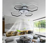 Dceinz Grande Lustre Ventilateur De Plafond Dimmable Chambre LED Plafonnier Ventilateur De Plafond Télécommande Silencieux Réversible Ventilateur Plafond Avec Lumiere Moderne 6 Vitesses Smart