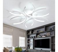Dceinz LED Plafonnier Chambre Dimmable Moderne Luminaire Plafonnier et Télécommande Salon 6000K Éclairage de Plafond APP Grande Salon Lampe Plafond Métal Blanc pour Salle À Manger, Cuisine