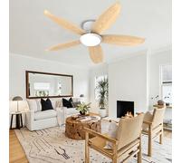 Dceinz Plafonnier Ventilateur Rotation Avant Et ArrièRe 6 Vitesses Avec Minuterie Gradation Continue Avec TéLéCommande Ventilateur Plafond Avec Lumiere,Couleur bois naturel-42