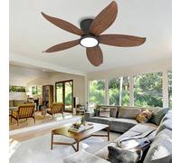 Dceinz Plafonnier Ventilateur Rotation Avant Et ArrièRe 6 Vitesses Avec Minuterie Gradation Continue Avec TéLéCommande Ventilateur Plafond Avec Lumiere,Couleur noyer-36
