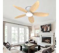 Dceinz Plafonnier Ventilateur Rotation Avant Et ArrièRe 6 Vitesses Avec Minuterie Gradation Continue Avec TéLéCommande Ventilateur Plafond Avec Lumiere,Couleur bois naturel-36