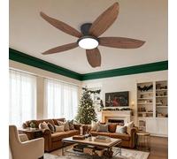 Dceinz Plafonnier Ventilateur Rotation Avant Et ArrièRe 6 Vitesses Avec Minuterie Gradation Continue Avec TéLéCommande Ventilateur Plafond Avec Lumiere,Couleur noyer-42