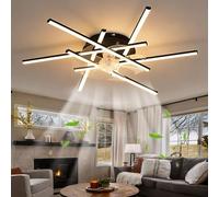 Dceinz Succursale Intensité Variable Et Silencieux Plafonnier Ventilateur Fonction MéMoire Rotation Avant Et ArrièRe à Six Vitesses TéLéCommande Et App Ventilateur Plafond Avec Lumiere,Noir-6