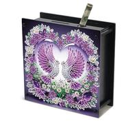 DCIDBEI Broderie Diamant Tirelire en Forme de Cochon Diamond Painting Tirelire pour Petite Monnaie Adultes Perle Diamant a Coller Money Box Cadeau d'anniversaire Colombe Violette
