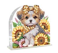 DCIDBEI Diamond Painting Porte Serviette De Table 15x15cm Distributeur de Serviettes Peinture Diamant Porte Serviette Papie Support de Serviette Distributeur de Nappe Cuisine Restaurant et Bar Chien