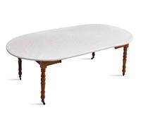D'CLIC Protège Table Ovale Élastiqué 130 à 144 cm pour Tables Ovales et Rondes avec Rallonges - sous Nappe de Protection Mousse PVC - Molleton Épais Antichoc et Anti-Tâches - Fabrication Française