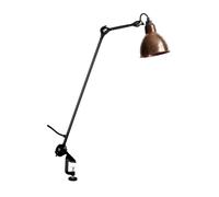 DCW Lampe Gras N°201 Copper Round Klemmleuchte, cuivre brut / blanc