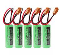 DCYNXC Lot de 5 piles de rechange CR17450SE-R (3 V) PLC avec résistance pour SANYO CR17450SE-R, pour batterie au lithium FANUC A98L-0031-0012 (prise marron)