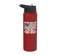 DD-214 US Military Veteran Retired I Dont Have Phd DD214 Stainless Steel Insulated Water Bottle