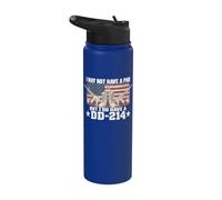 DD-214 US Military Veteran Retired I Dont Have Phd DD214 Stainless Steel Insulated Water Bottle