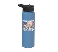 DD-214 US Military Veteran Retired I Dont Have Phd DD214 Stainless Steel Insulated Water Bottle