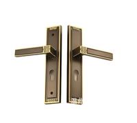 DDARUCZO Serrure de Porte en Bois Massif de Style Chinois, en cuivre Pur, for Chambre à Coucher, Style rétro, for Porte d'intérieur, silencieuse, Style européen, poignée Simple(223M 23 Bronze)