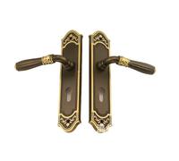 DDARUCZO Serrure de Porte en Bois Massif de Style Chinois, en cuivre Pur, for Chambre à Coucher, Style rétro, for Porte d'intérieur, silencieuse, Style européen, poignée Simple(226 26 Bronze)