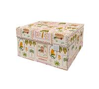 DDB Dutch Design Brand Boîtes de rangement décoratives avec couvercle - Dimensions : 38,9 x 31,8 x 21,1 cm - Carton recyclable certifié FSC (Motif : Voyageur)