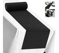 ddckj Chemin de Table en Non-tissé 30 cm x 35 m Chemin de Table Noir Polyvalent Nappe décorative pour Mariages Anniversaire Fêtes Communion Bapteme Noël, 30g/㎡