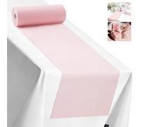 ddckj Chemin de Table en Non-tissé 30 cm x 35 m Chemin de Table Rose Polyvalent Nappe décorative pour Mariages Anniversaire Fêtes Communion Bapteme Noël, 30g/㎡