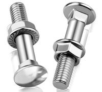 ddckj Lot de 25 Boulon Tete Ronde Collet Carré M8 × 60 Demi-Filetés Boulons de Carrosserie avec Écrou Hexagonal à Bride pour Bricolage, Automobile et Charpente Métallique