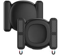 DDJ Lot de 2 supports magnétiques pour tracker d'autocollants Tile Life360, étui en silicone étanche, noir, double montage avec aimant et adhésif 3M