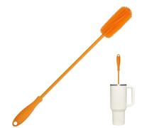 ddLUCK Goupillon Biberon Silicone, 40cm Long Manche Nettoyage Brosse | Orange, Biberons Écouvillon pour Gourdes Bouteille Gourde Sport, Verre, Tasses Thermos, Convient aux Petits Goulots